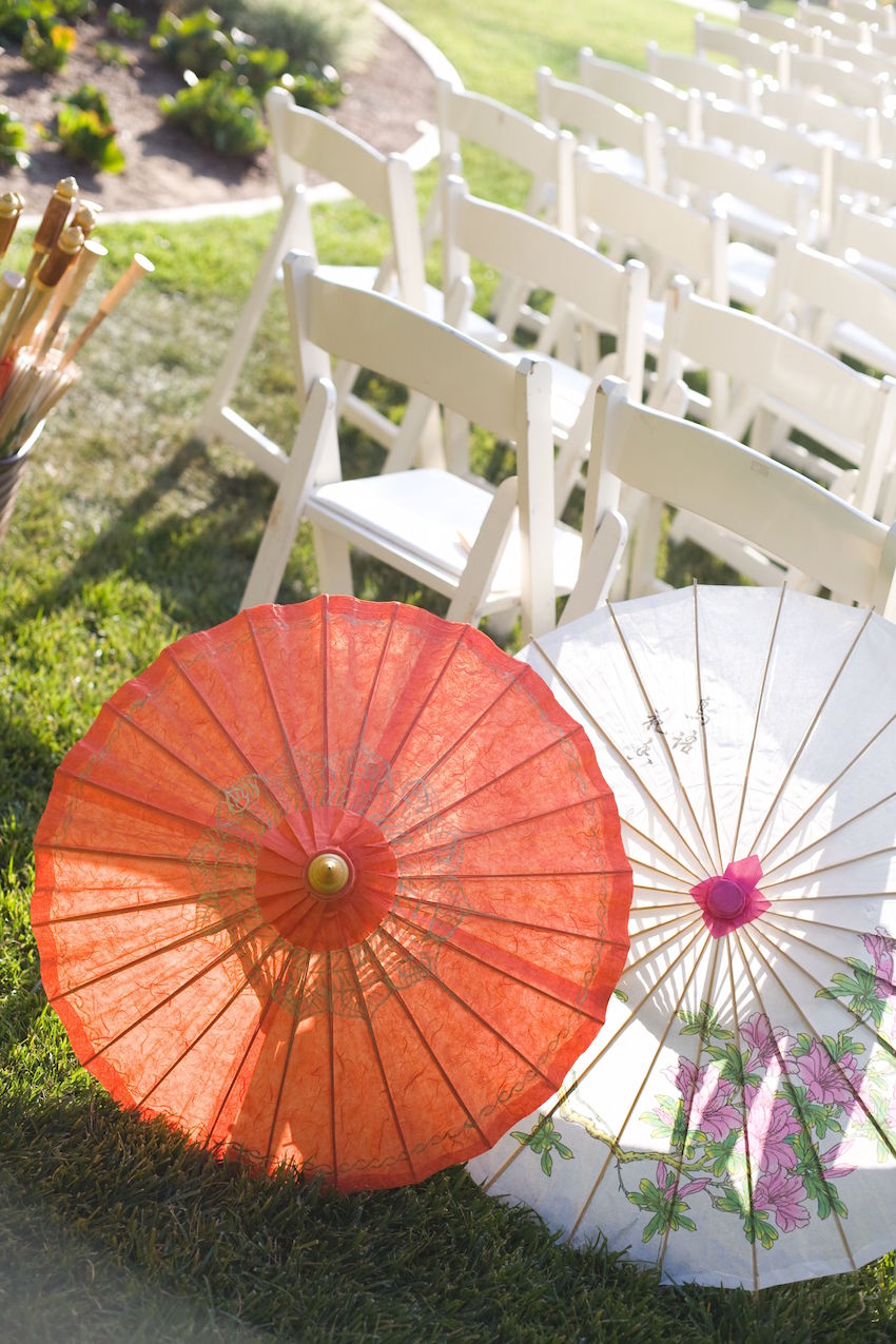 Outdoor Wedding Ceremony Fans, Shade & Parasols Inside Weddings